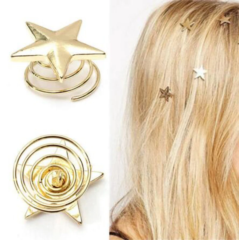 

New fashion hairwear gold color star design hairpin gift for women girl Hair jewelry t17