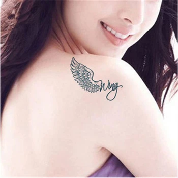 

Waterproof Tattoo Paste Female Simulation Scar Tattoo Sticky Long Wing Wings Arm Tattoo Stickers