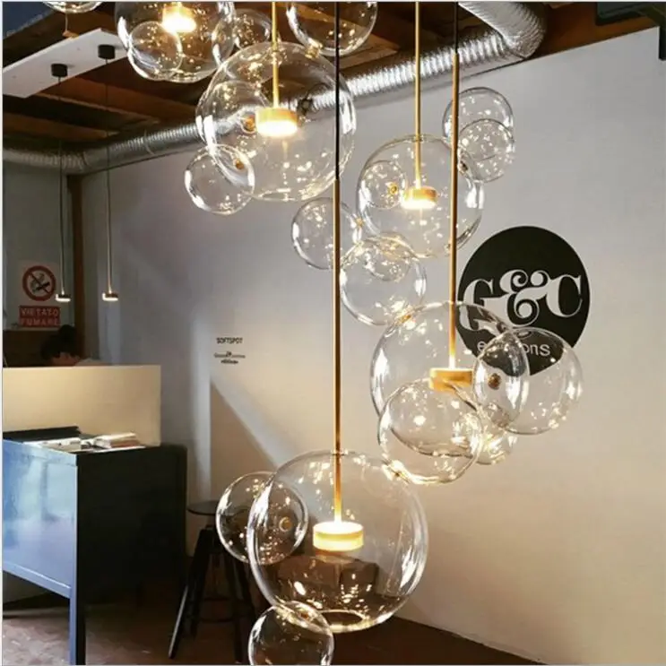 Пост современная простая люстра Скандинавская креативная личность люстра Светодиодный Шар-пузырь лампа для гостиной ресторана спальни