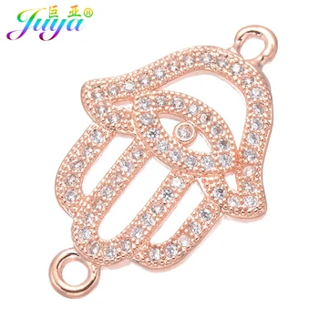 

Women Fashion Jewelry Making Accessories Hamsa Hand Turkish Evil Eye Amulet Metal Charm Connectors Supplies Earrings Findings