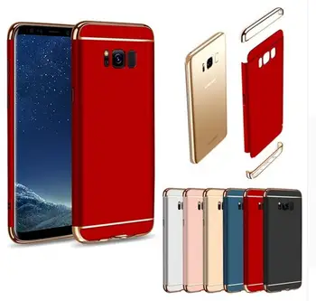 

50pcs/lot free shipping Electroplate 3 in 1 Hard Back Plastic Cover Case For Samsung S8/S8 Plus/S9/S9PLUS/A8 2018/A8plus 2018