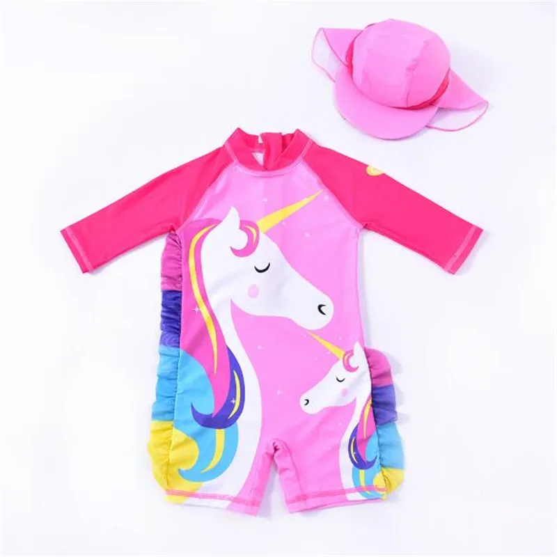 

Baby Swimwear Children's Swimsuit Unicorn Swimsuit Girls Spa Swimwear Baby Siamese Long Sleeve Swimwear Sun Protection Swimwear