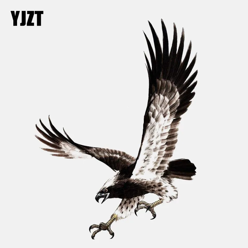

YJZT 10CM*13.5CM Funny Ink Painting Eagle Decal PVC Car Sticker 11-01211