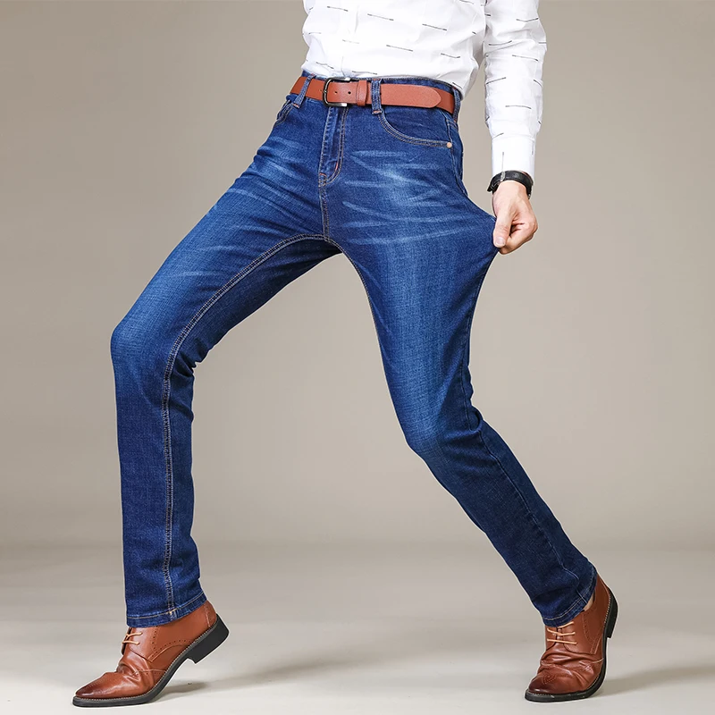 Men's Elegant Slim Fit Stretch Jeans Model Show 1