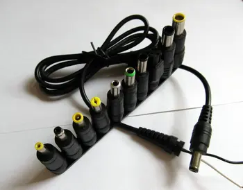 

Laptop power connector universal charger DC head straight 5.5x2.1mm 1x10 plug + 1pc cable with cord 1.2m For AC Adapter Notebook