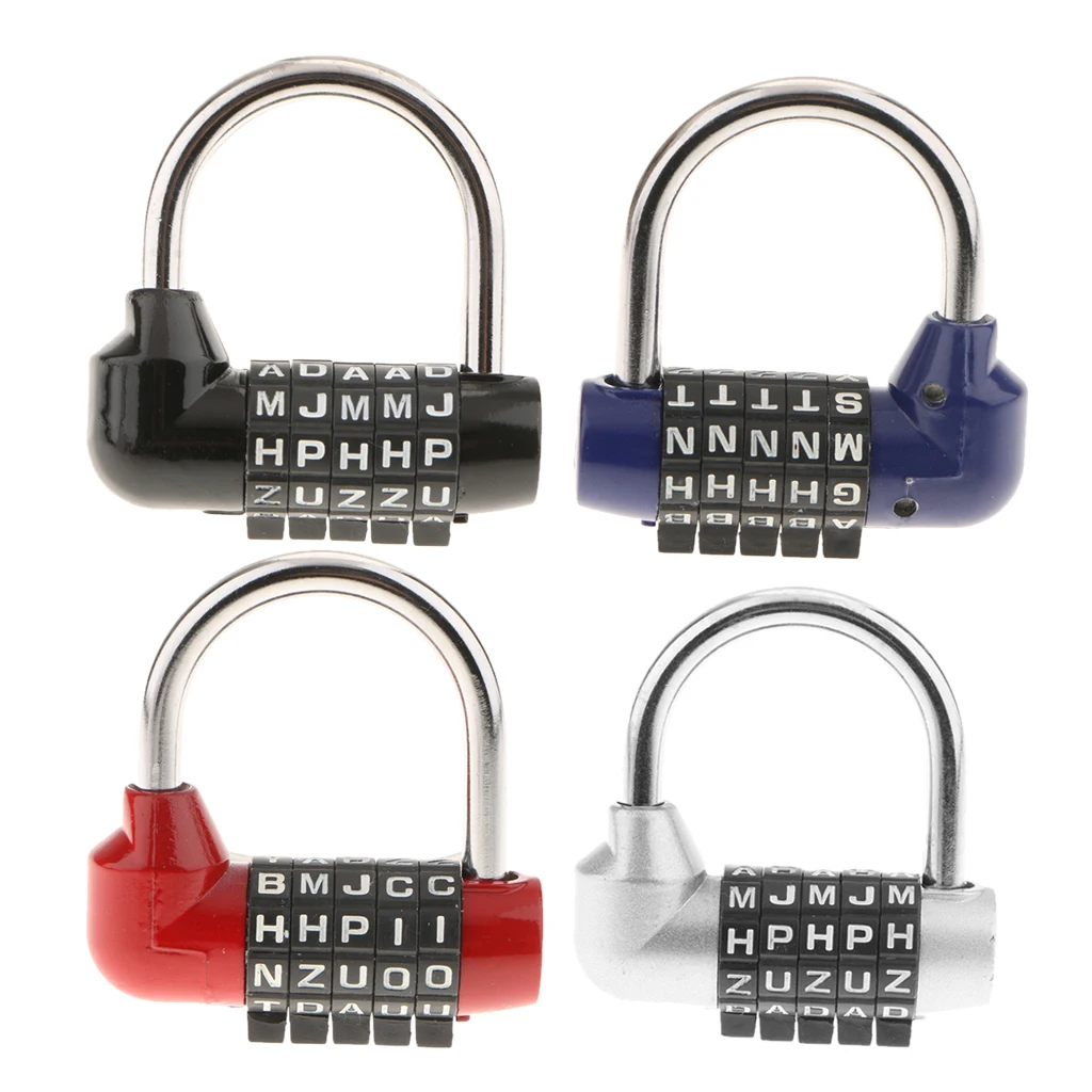 Zinc Alloy 5 Dial Letters Combination Padlock Code Password Lockin
