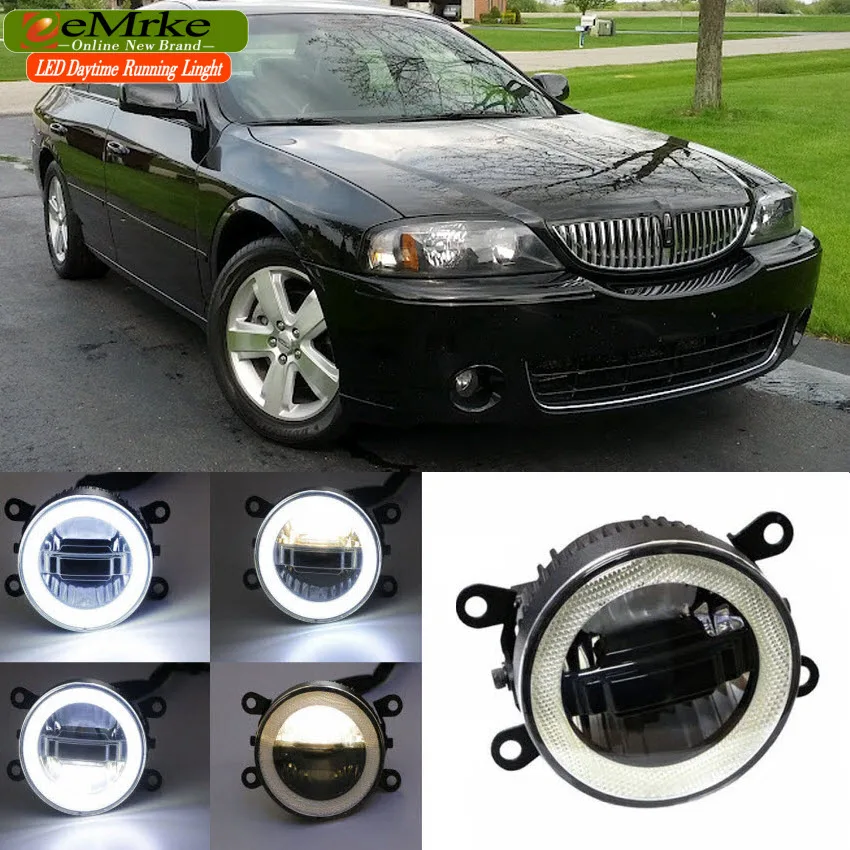 

eeMrke For Lincoln LS 2005 2006 3 in 1 LED DRL Angel Eye Fog Lamp Car Styling High Power Daytime Running Lights Accessory