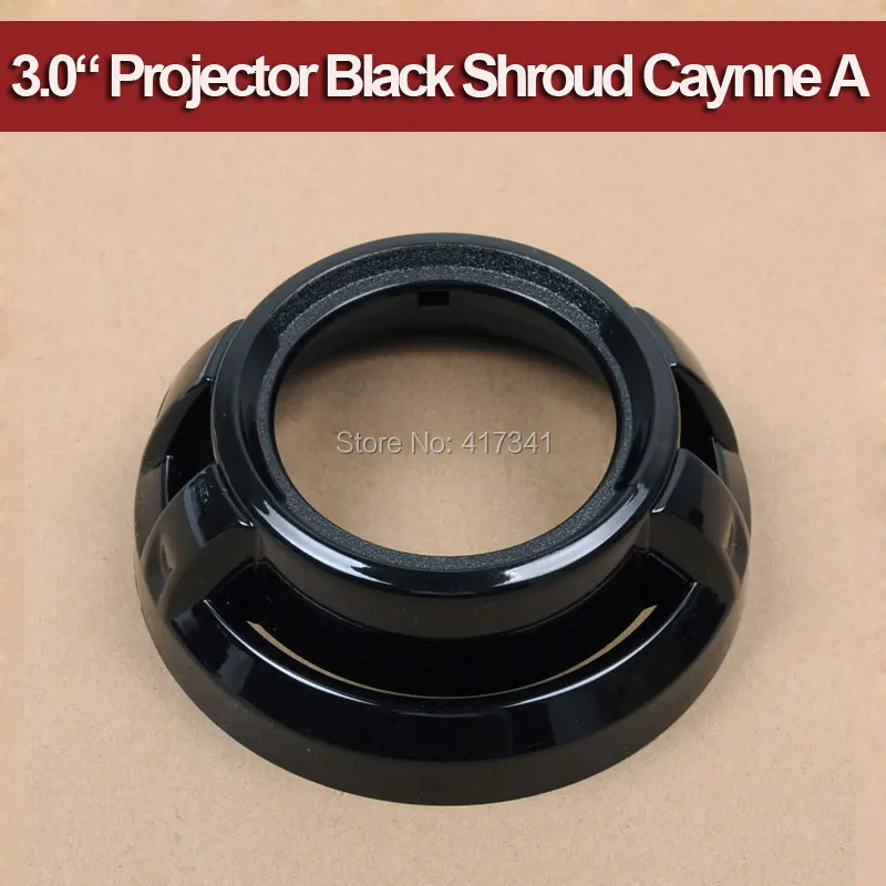 

free shipping 3 inches hid bi xenon projector lens shroud high temp resistant Black Caynne type A for car front headlight