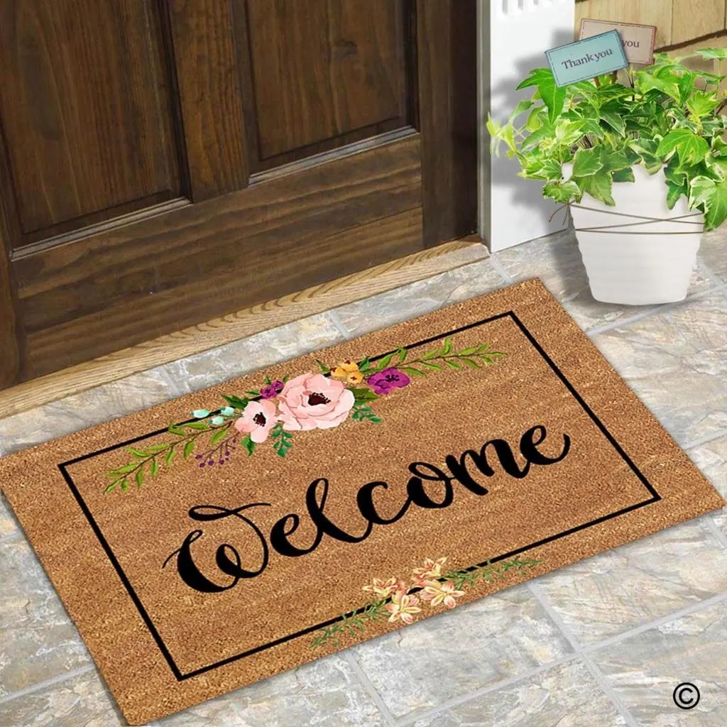 Door Mat Entrance Mat Flowers Patten Non slip Doormat 23.6 by