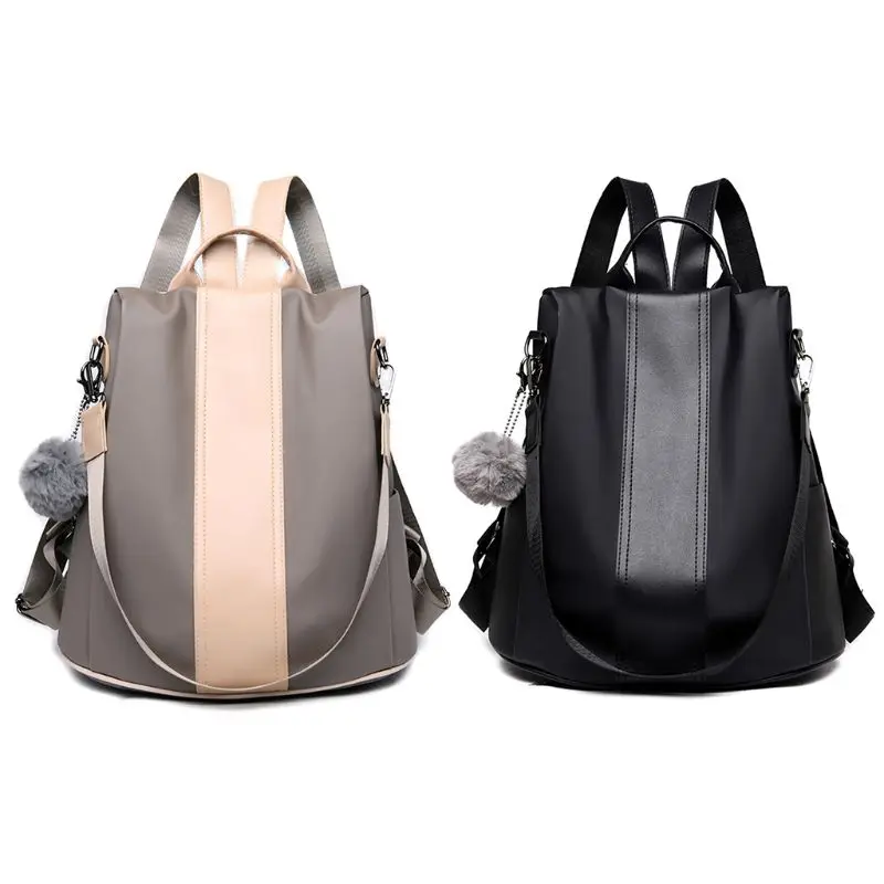 

Women Nylon Backpack Ladies Shoulder School Bag PU Leather Anti-theft Waterproof Casual Rucksack