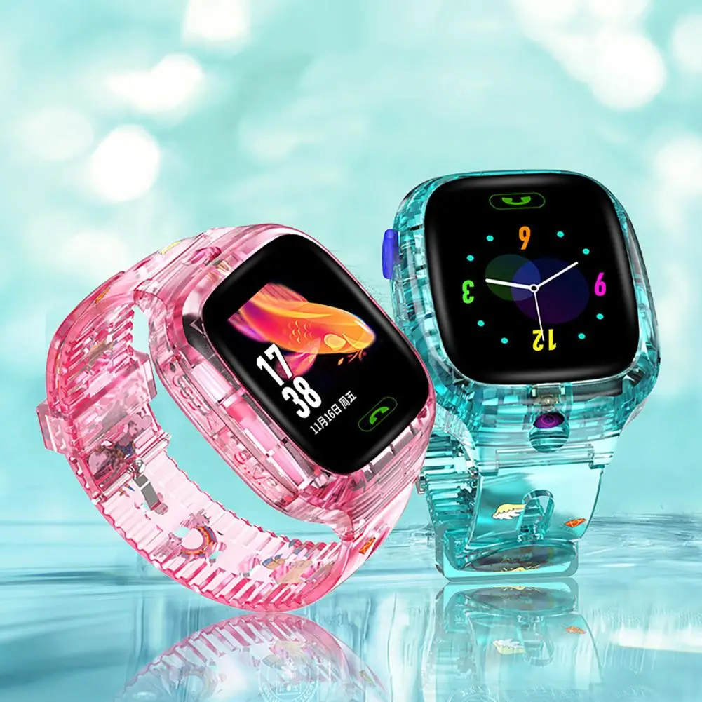 

Y91 Children's Smart Watch Transparent Explosion-proof Waterproof WiFi GPS Positioning Call Take Picture Colorful Watch for Kids