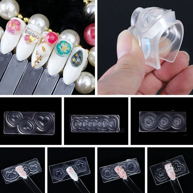 1 шт. Прозрачная силиконовая форма 3D DIY Дизайн ногтей цветок УФ гель акриловая