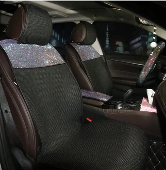 

Fashion Diamond Crystal Universal car Seat Covers Breathable Mesh Seat Cushion Seat mat car Styling Interior Accessories