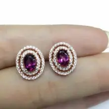 Гранат природный камень Серьги Серебро 925 натуральный камень серьги женские классические элегантные модные Изящные Серьги