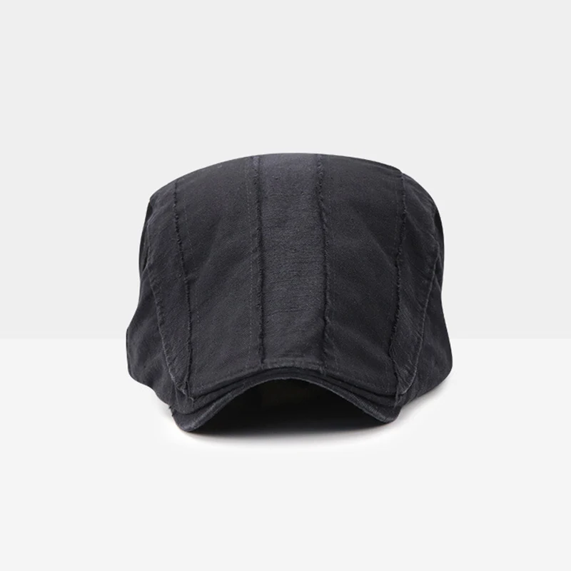 [AETRENDS] Man Hat Cotton Washed Plain Berets Flat Cap Ivy Newsboy Gatsby Cabbie Beret Hats Z-6525