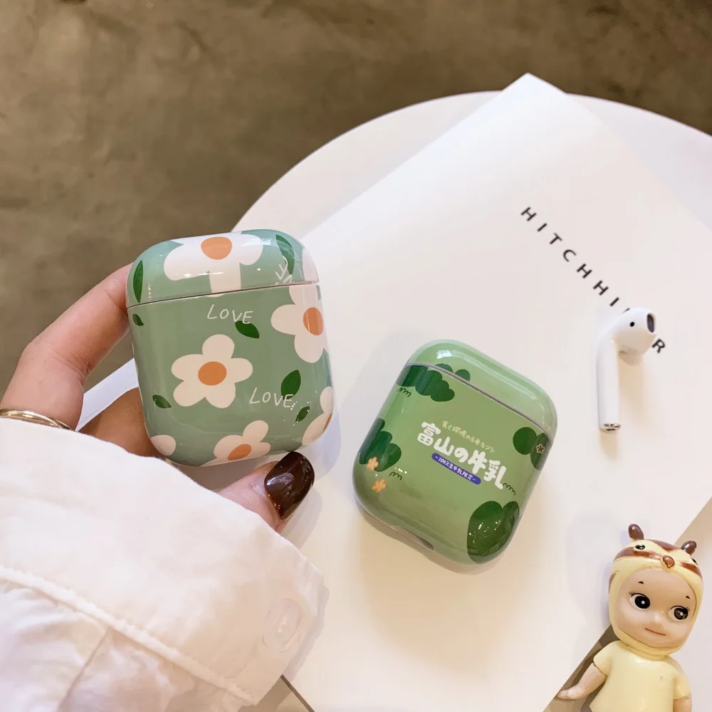 Милый каваи fuji коровье молоко чехол для Airpods Прекрасный японский мультфильм цветок чудесное яблоко Airpods2 bluetooth чехол для наушников