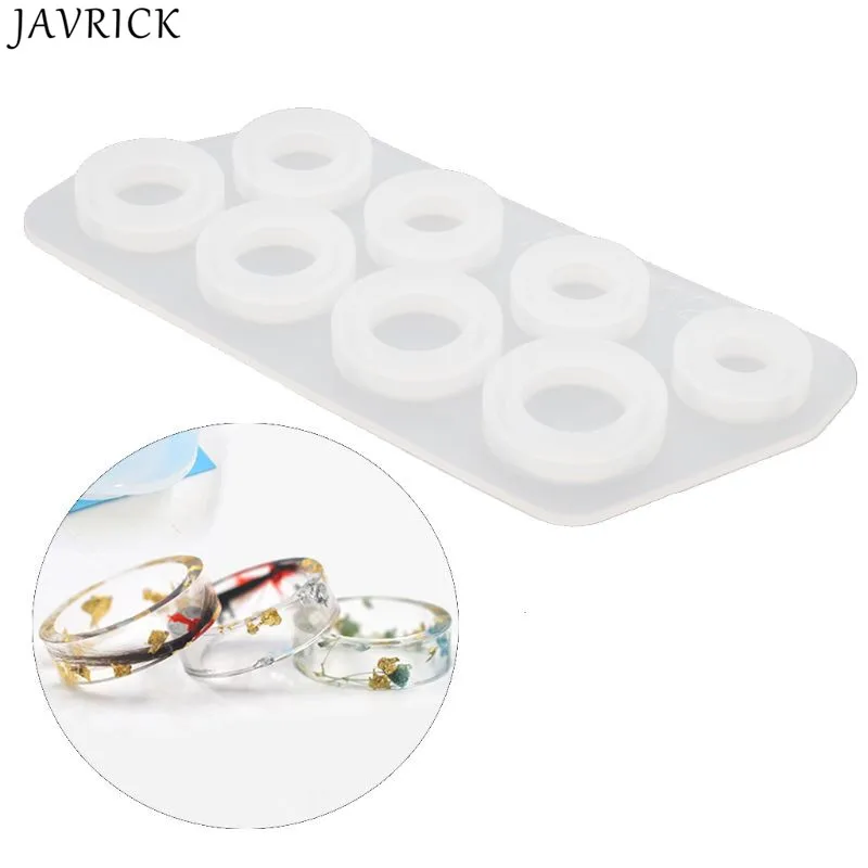 

8Pcs Assorted Sizes Ring Silicone Mold Jewelry Resin Casting Mold US Size 5-12