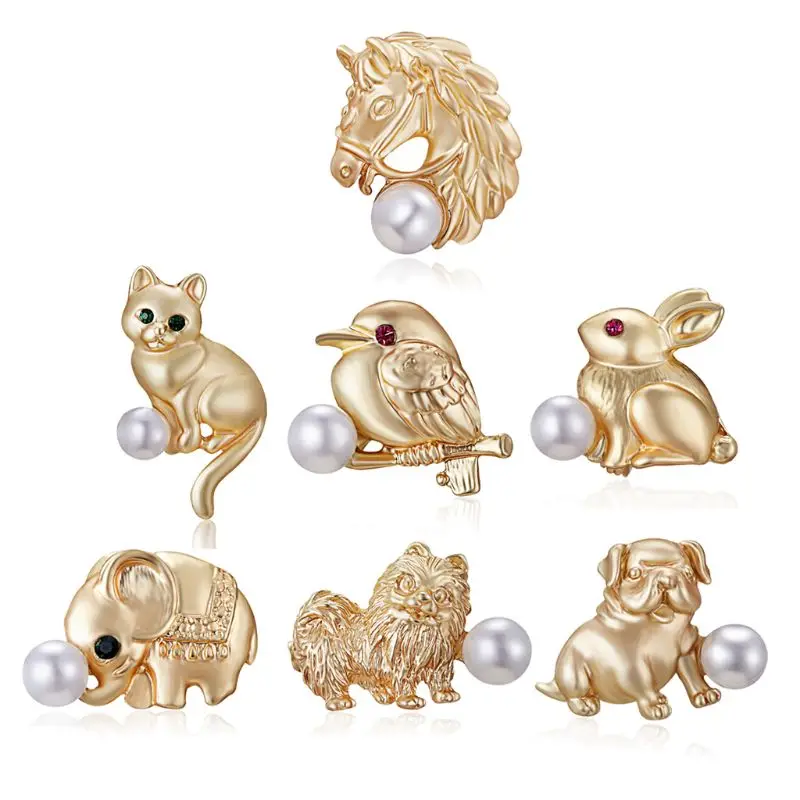 

Gold Animal Jewelry Enamel Pearl Newborn Bird Lapel Brooch Pin Costume For Her Gifts
