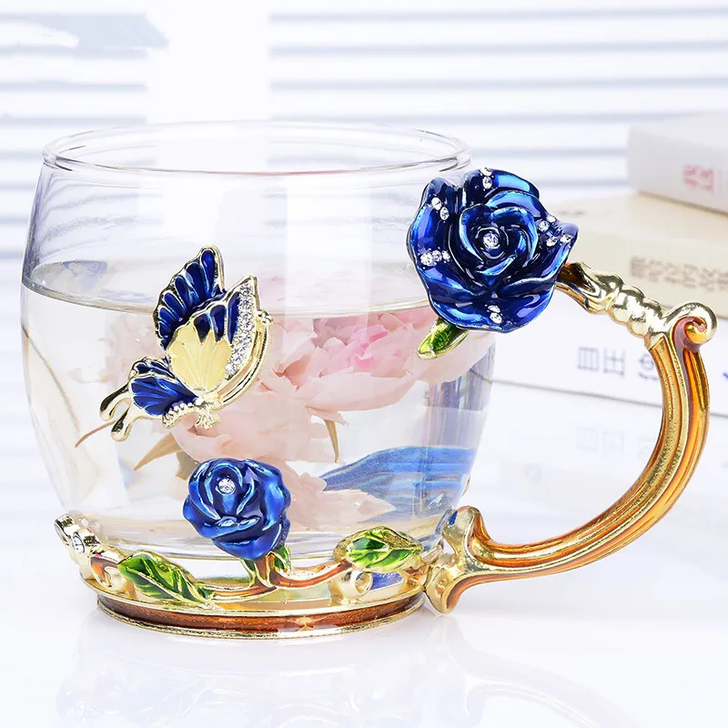 Цветная эмалированная стеклянная кофейная кружки чашки для чая и кружки с ложкой красота офис креативная посуда для напитков