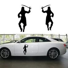 2 X Medieval Beautiful Girls Pick Up Their Weapons To Protect Peace Art Car Stickers for Suv Rv Truck Door Vinyl Decal 9 Colors