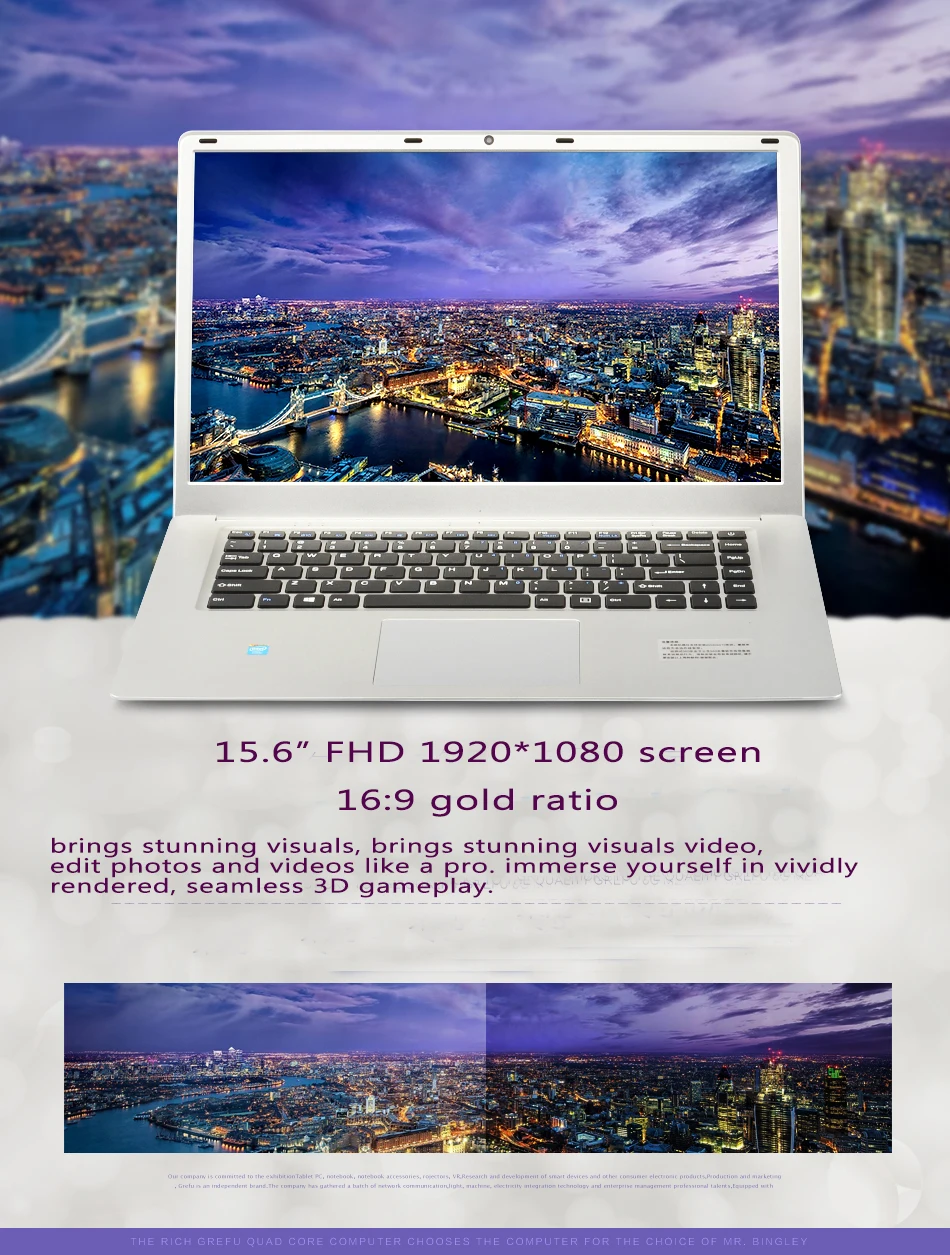 15," игровой компьютер Celeron N4100 четырехъядерный 8 Гб DDR4 ram 1 ТБ 1920*1080 HD экран Windows 10 ноутбук