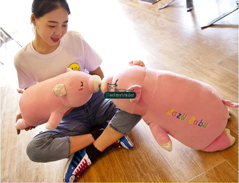Dorimytrader 85cm Hot Lovely  Soft Cartoon Plush Pig Pillow Doll Giant 33'' Stuffed Animal Pigs Toy Baby Present DY60047  (11)