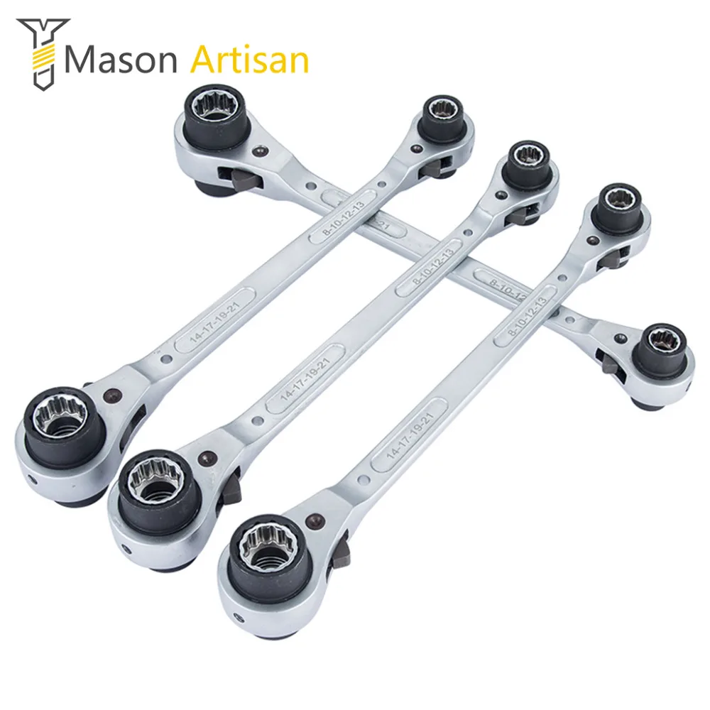 

1Piece Cr-V 8 In 1 Ratchet Wrench Multitool 8/10/12/13/14/17/19/21mm Two-way Ratchet Spanner Wrench Hand Tools for Auto Repair
