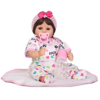 

48cm Reborn silicone babies dolls 19" little girl dolls with blanket and bottle as kids lovely birthday gift bonecas