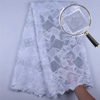 

Voile Lace In Switzerland Lace Material Dry Lace Fabric With Stones High Quality Swiss Lace Fabric For Party Dress A1568