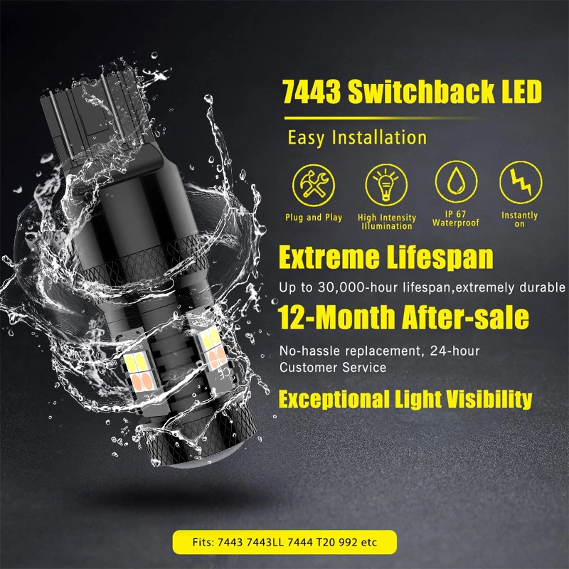 1 шт. 1156 P21W светодиодсветодиодный лампа BA15S PY21W BAU15S 1157 BAY15D 7443 3157 16SMD 3030