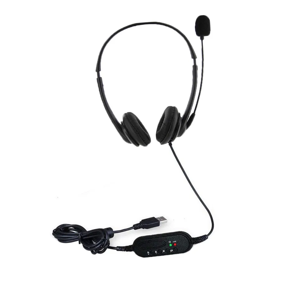 

Headset Surround Stereo Headband Headphone USB 2.0 With Mic Earphone For PC Skype Game