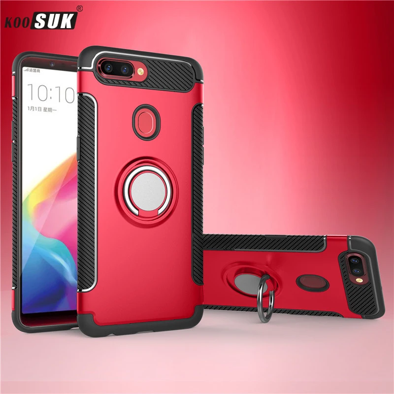 

For OPPO R11 R11S Case TPU+PC shockproof With finger ring Holder Phone Back Cover For OPPO R11 R11S Plus coque