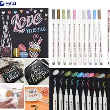 STA Высокое качество 10 Цвета металлик Кисточки Книги по искусству маркером мягкий жесткий совет для канцелярских принадлежностей школьные принадлежности DIY Скрапбукинг ремесла