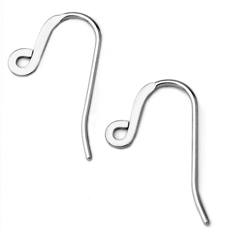 

40pcs 2018 Pure Stainless Steel 1*15*24MM Flattened Ear Hook Earring Jewelry Accessories Wholesale