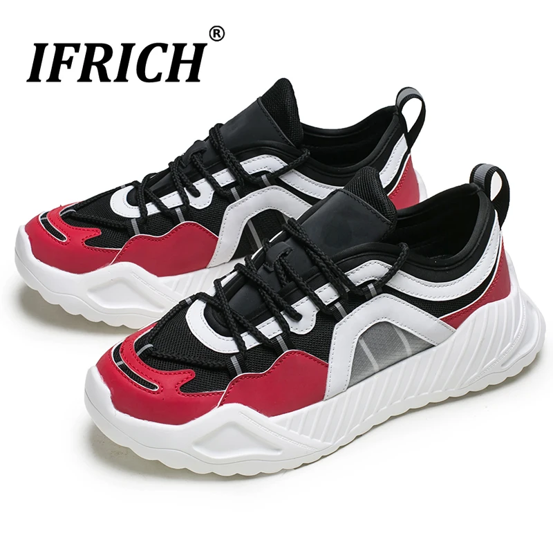 

Male Running Sneakers Height Increasing Reflective 2019 Breathable Summer Cushioning Athletic Shoes Ifrich Men Sport Trainers