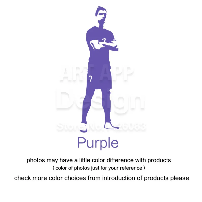 Художественный дизайн Криштиано Роналдо Дешевый виниловый домашний декор футболист Наклейка на стену съемный домашний декор футбольные наклейки "Звезды" - Цвет: Small B Purple