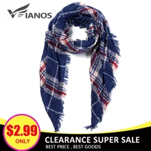 VIANOSI вязаный женский шарф на весну и зиму, клетчатые теплые кашемировые шарфы, шали, роскошная брендовая бандана, Пашмина, женская накидка