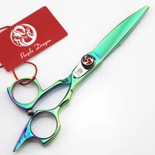 TOPPEST 5,5 дюймов. Зеленые Парикмахерские ножницы с сумкой Япония 440C 62HRC для дома и салона собаки кошки ножницы для стрижки домашних животных ножницы для волос
