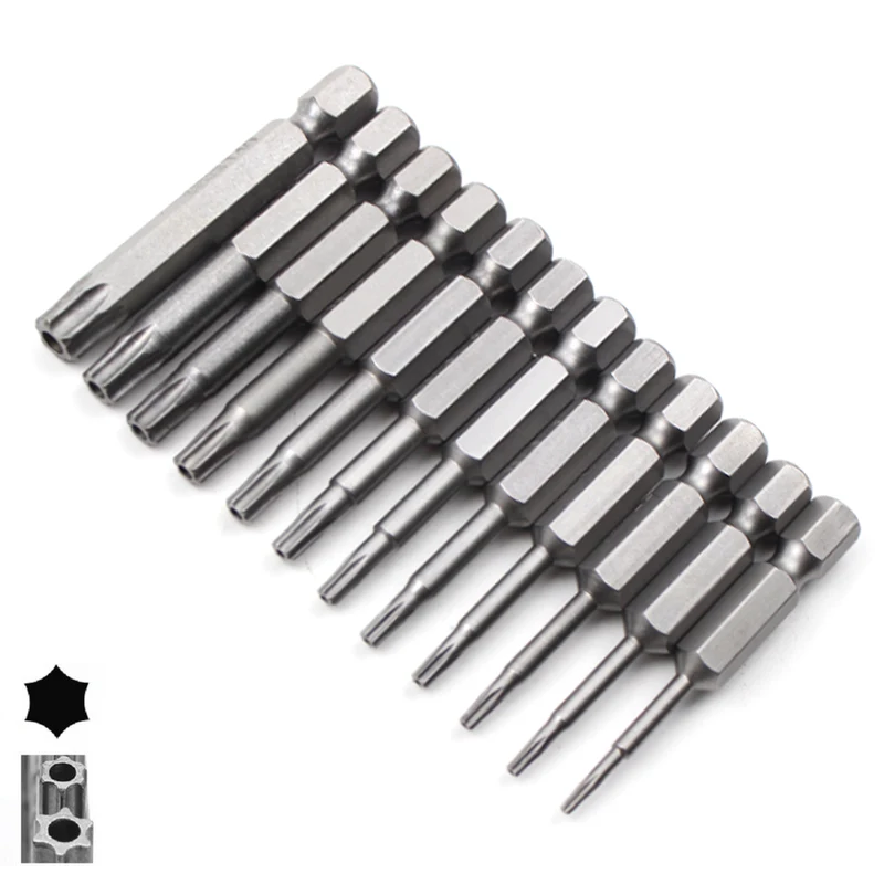 12size/set Torx Screwdriver Bits Set Electric Screwdriver 50mm