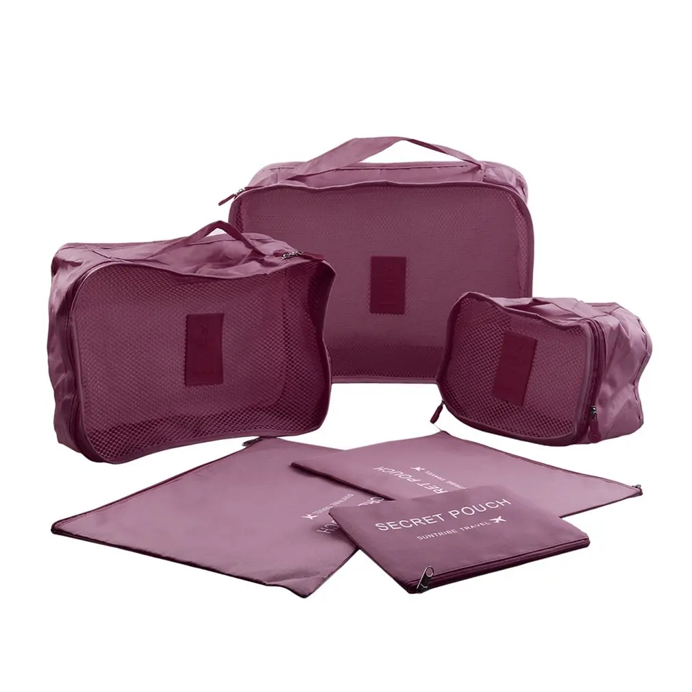 6 шт./компл. нейлоновый набор квадратных упаковочных пакетов сумка-Органайзер для путешествий большая емкость дорожные сумки ручной Багаж