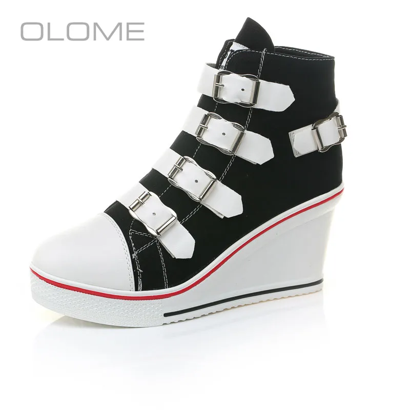 

OLOME super fire Belt buckle Velcro high to increase the height of casual shoes female new women's shoes Large size
