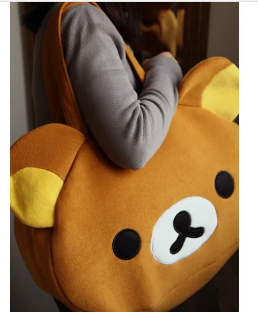 

5 pieces Kawaii Plush Rilakkuma Bag Women's Handbag Big Travel Bag,Novelty Christmas Gift