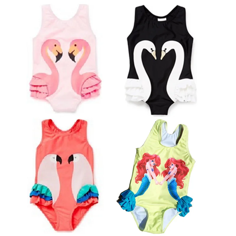 

Swimsuit For Girls Fused Kids Girl Baby Bathing Suit Clothes One Pieces Child Swimwear Beachwear Princess Skirt Black White