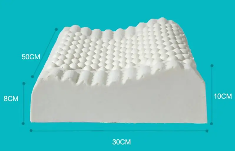 Горячая 50*30 см Таиланд Импорт натурального латекса шейного позвонка здоровья ортопедические массажный эффект подушечка из натурального латекса сердечника RA-08