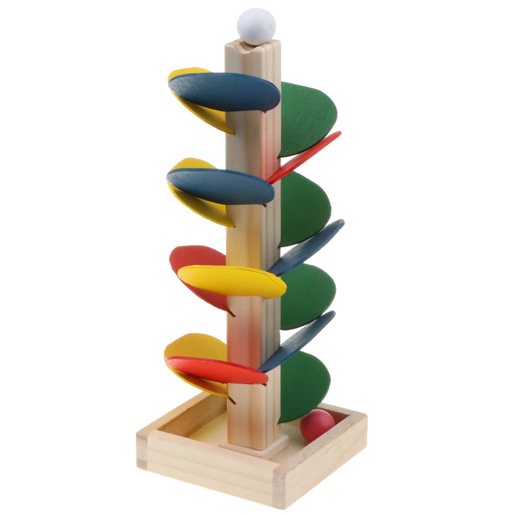 DIY Wooden Tree Track Building Kits - Marble Ball Run Game Construction Toys Puzzle Kids Race Track Game