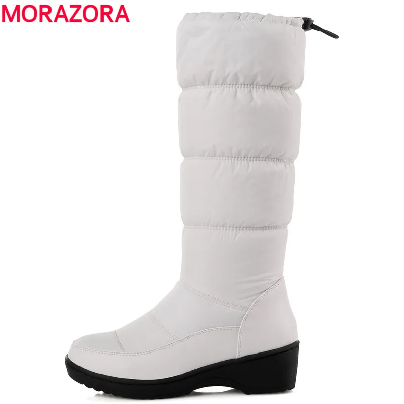 

MORAZORA Plus size 35-44 high quality snow boots warm down platform mid calf winter boots women shoes ladies fashion botas