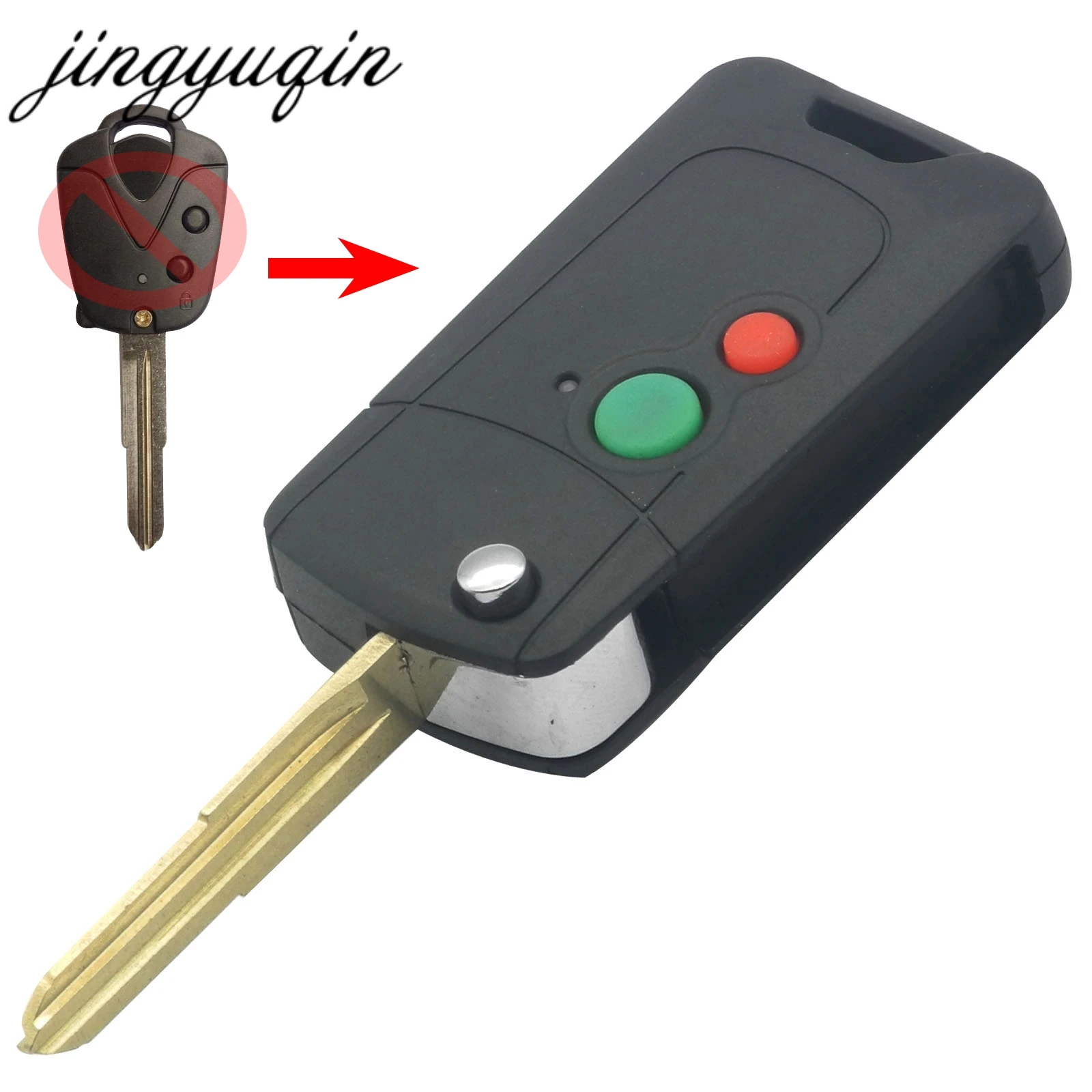 

jingyuqin 2 Button Folding Smart Key Shell Fob Flip Remote Key Case for Proton Waja Saga Icin Yedek Anahta Wira Persona MT11R