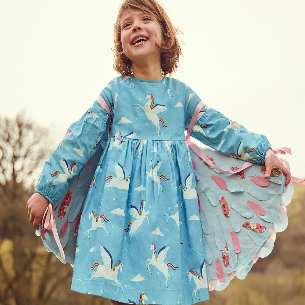 Платье для маленьких девочек Одежда для малышей платье принцессы с длинными рукавами с аппликация с животными Детские Рождественские Платья для халат для девочки Fille