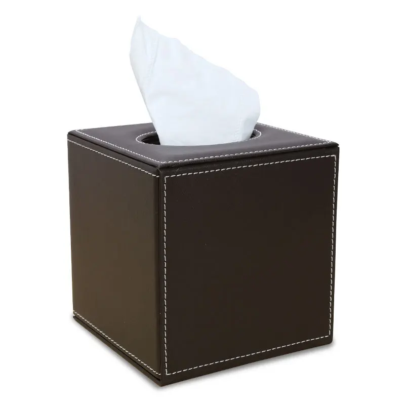 

Square PU Leather Tissue Case Box Container Napkin Papers Bag Holder Simple Stylish Napkin Holder Storage Box Car Car Supplies