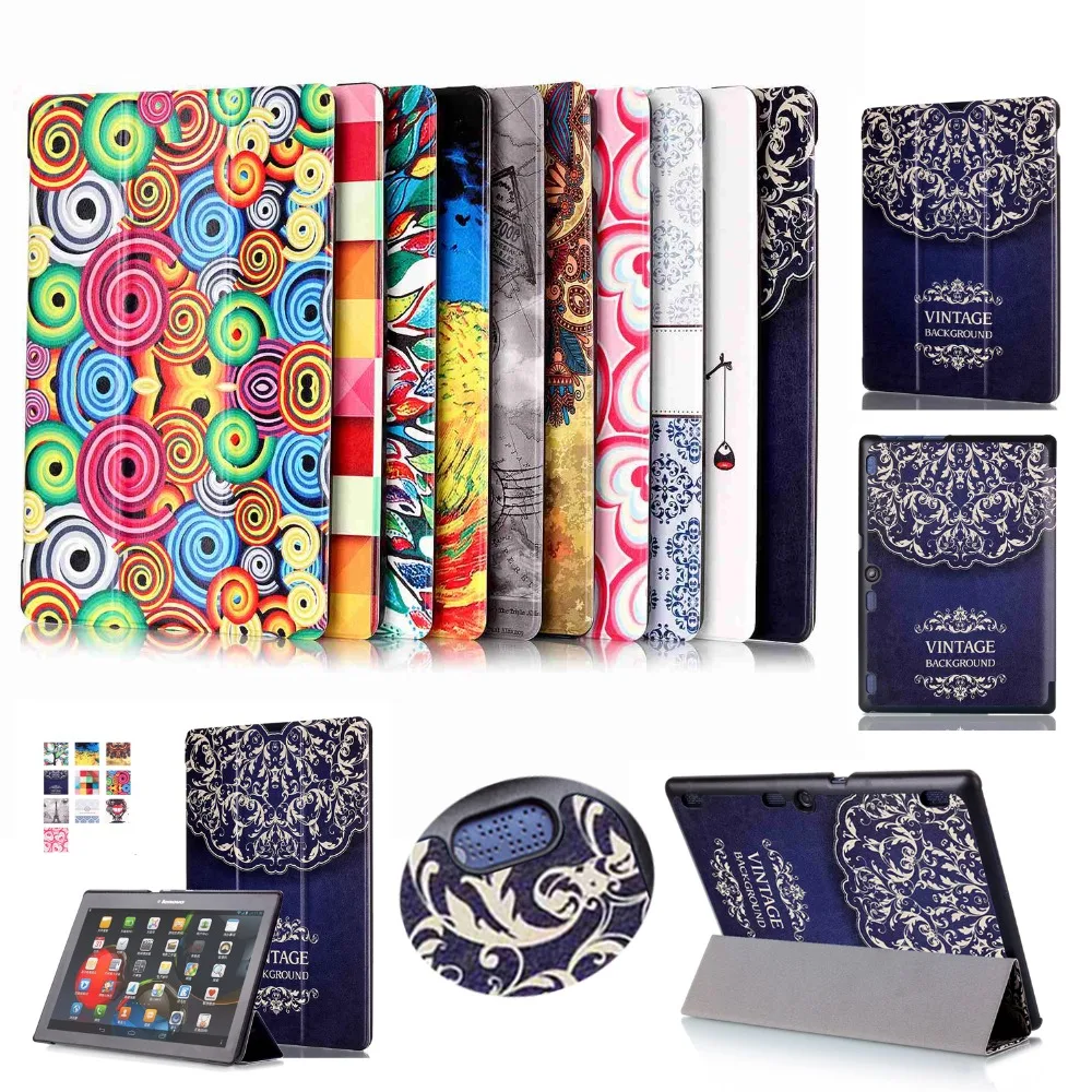 

Happy Tree Stand Leather Skin For Lenovo Tablet Case Tab 2 A10-30L Folio PU Cover For Lenovo Tab2 X30F A10-30 10.1" Tablet  Case